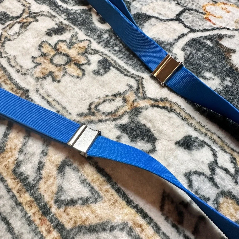 Vintage 1980s Mickey Mouse‎ Kids Suspenders Blue Elastic Disney Made in Taiwan - Picture 4 of 6